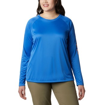 Columbia Sweater Dames, PFG Tidal II Long Sleeve Plus Size Blauw LichtKoraal, 58UXIQTGV